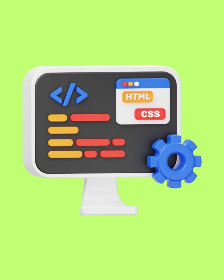 blue and green modern web development instagram post